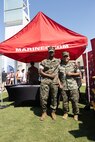 U.S. Marine Corps Lance Cpl. Derek Edegbe, administrative specialist (Left), and Lance Cpl. Alex Loja, an administrative specialist, assigned to Special Purpose Marine Air-Ground Task Force-250, pose for a photo during Marine Week Atlanta, Aug. 31, 2025. Marines stationed across the globe commemorate the 250th anniversary of the Marine Corps, honoring a distinguished legacy of service, sacrifice, and unwavering fidelity to both the nation and fellow Marines. (U.S. Marine Corps photo by Lance Cpl. Kiara Rawls)