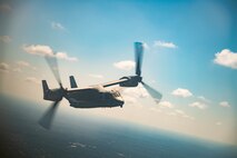 U.S. Marines Corps MV-22 Ospreys with Marine Medium Tiltrotor Squadron (VMM) 266, 2nd Marine Aircraft Wing assigned to Special Purpose Marine Air-Ground Task Force 250, flyover Mercedes-Benz  Stadium in Atlanta during Marine Week Atlanta, Aug. 31, 2025. Marines stationed across the globe commemorate the 250th anniversary of the Marine Corps, honoring a distinguished legacy of service, sacrifice, and unwavering fidelity to both the nation and the Corps. (U.S. Marine Corps photo by Sgt. Alexis French)