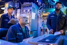 U.S. Sailors conduct an engineering casualty drill in central control station of the Arleigh Burke-class guided-missile destroyer USS Mitscher (DDG 57), Nov. 29, 2025. Mitscher is deployed to the U.S. 5th Fleet area of operations to support maritime security and stability in the U.S. Central Command area of responsibility.