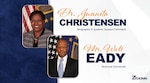 Graphic showing official photos of Dr. Christensen and Mr. Eady.