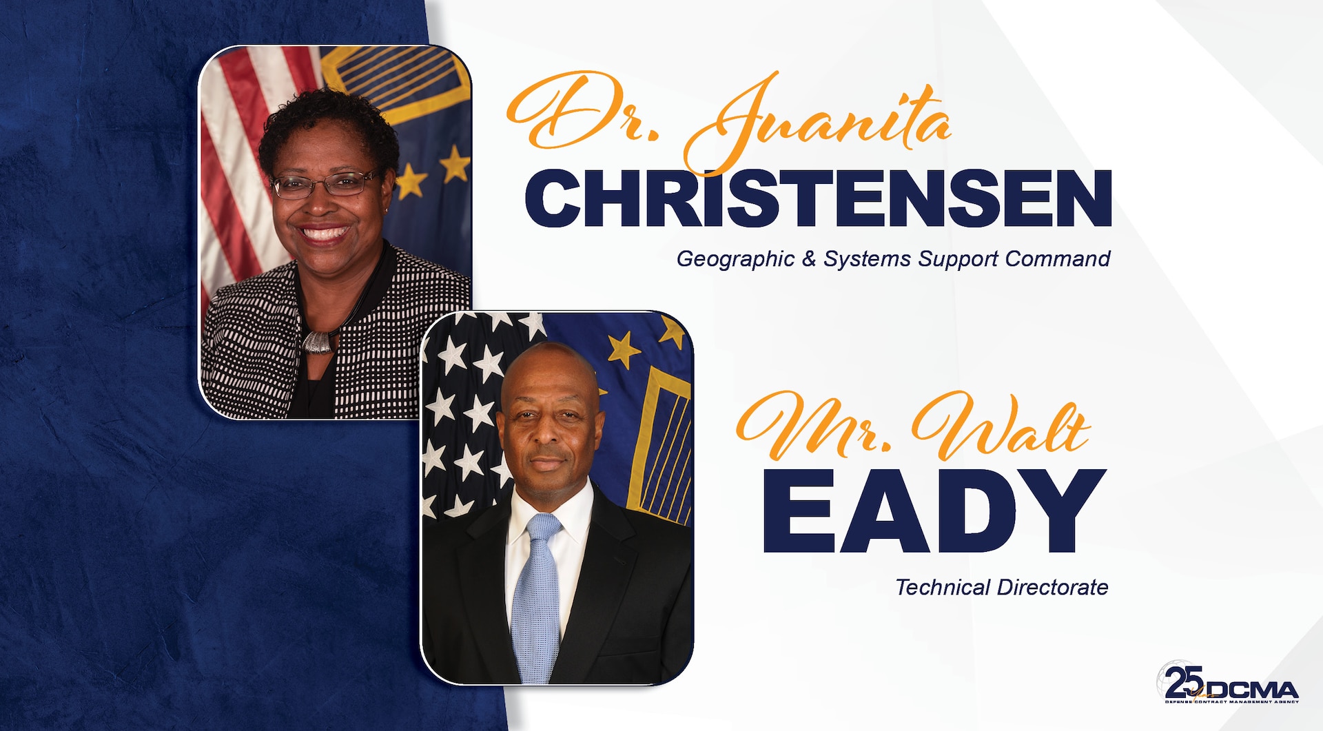 Graphic showing official photos of Dr. Christensen and Mr. Eady.