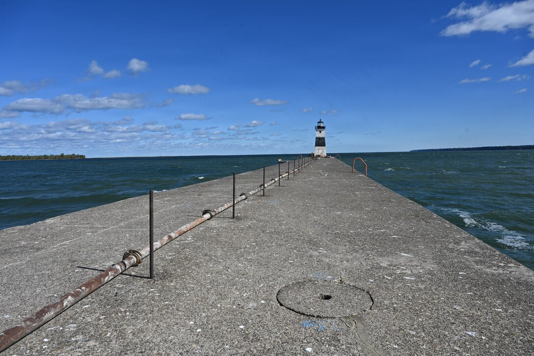The U.S. Army Corps of Engineers, Buffalo District fully repaired the Erie North Pier, reinforcing 2,600 feet of the structure with new concrete and steel sheet pile under a $6.6 million federally funded contract, Erie, Pennsylvania.