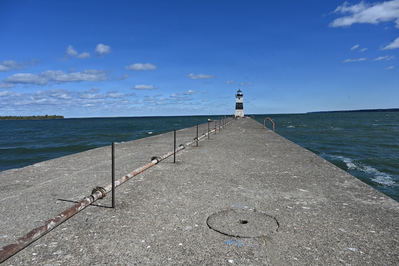 The U.S. Army Corps of Engineers, Buffalo District fully repaired the Erie North Pier, reinforcing 2,600 feet of the structure with new concrete and steel sheet pile under a $6.6 million federally funded contract, Erie, Pennsylvania.