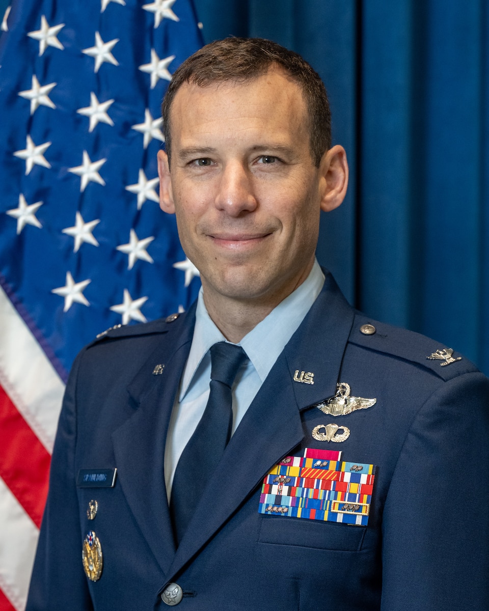 Male Air Force colonel in dress blues - portrait.