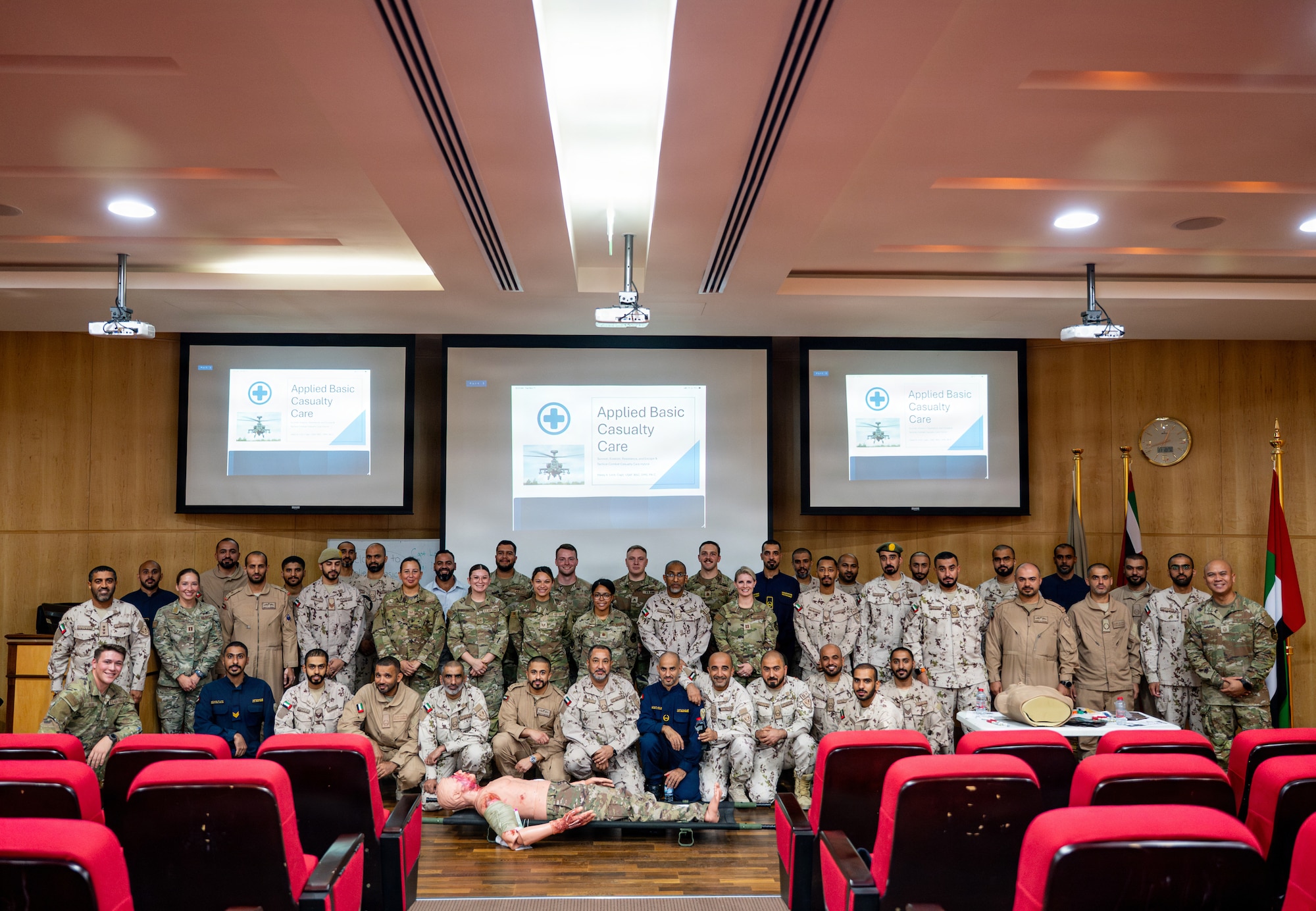 People speak to one another about medical training