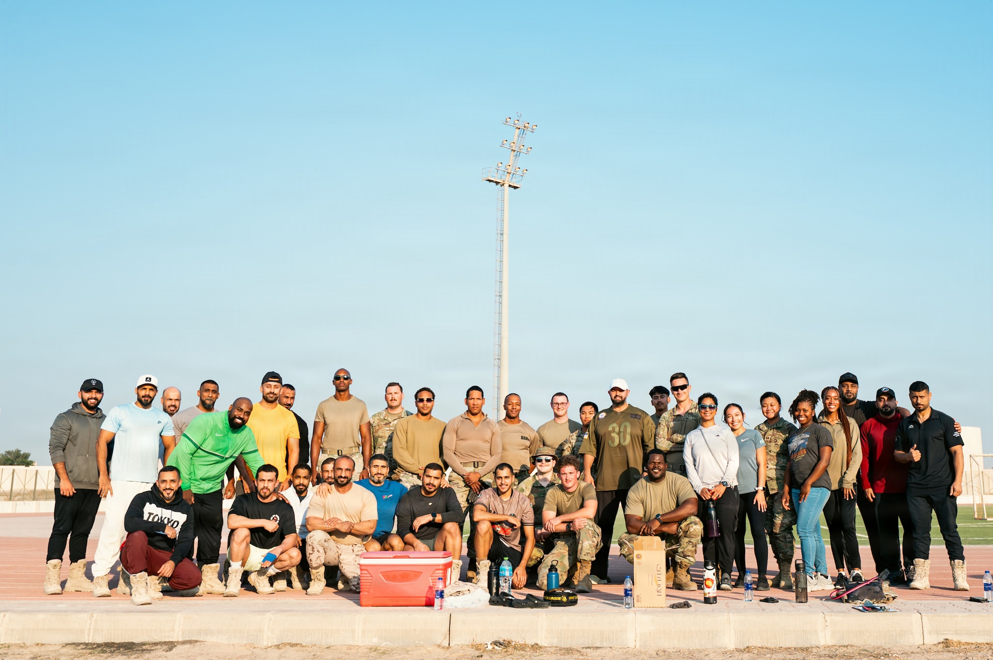 People compete in tug of war competition.