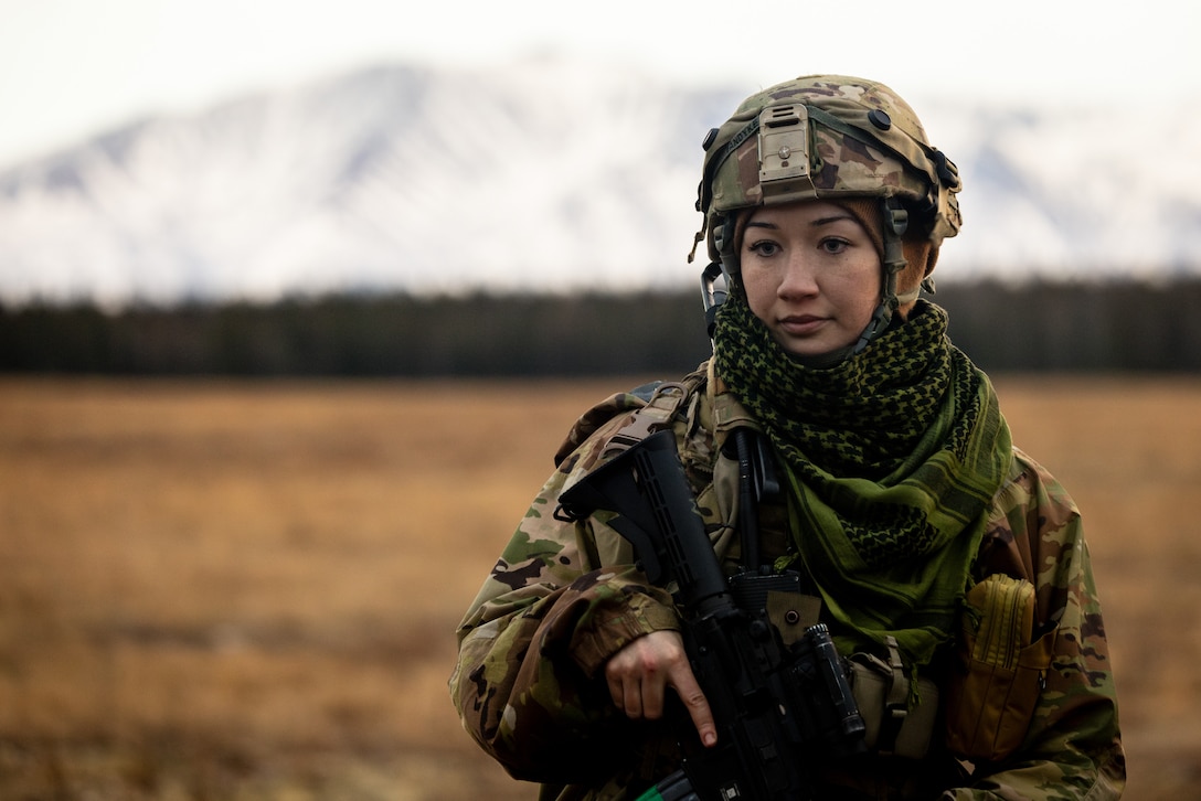 U.S. Army Soldiers with the 785th Military Police Battalion, 300th Military Police Brigade, 200th Military Police Command, practice and perform military police duties during the Joint Pacific Multinational Readiness Center’s 25-02 training exercise. The training provided approximately ten thousand joint and multinational service members with vital Arctic operational experience and cold weather tactics, techniques and procedures. (U.S. Army Photo by Master Sgt. Justin P. Morelli)
