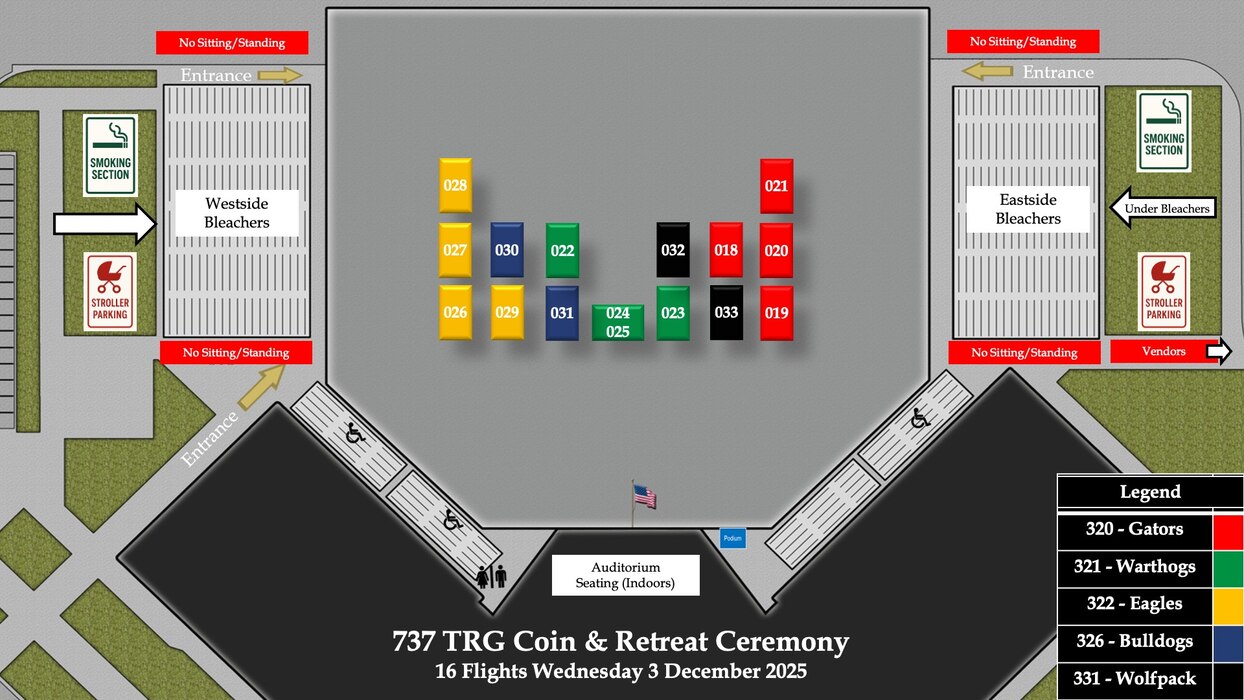 Flights 018-033 BMT Coin & Retreat Ceremony Line Up Graphic