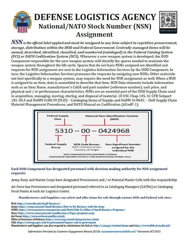 National/NATO Stock Number (NSN) Assignment thumbnail