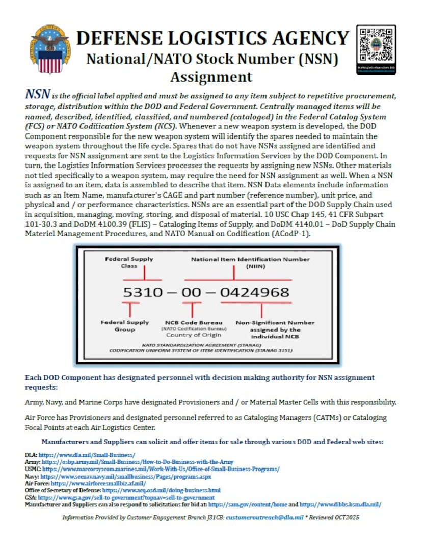 National/NATO Stock Number (NSN) Assignment thumbnail