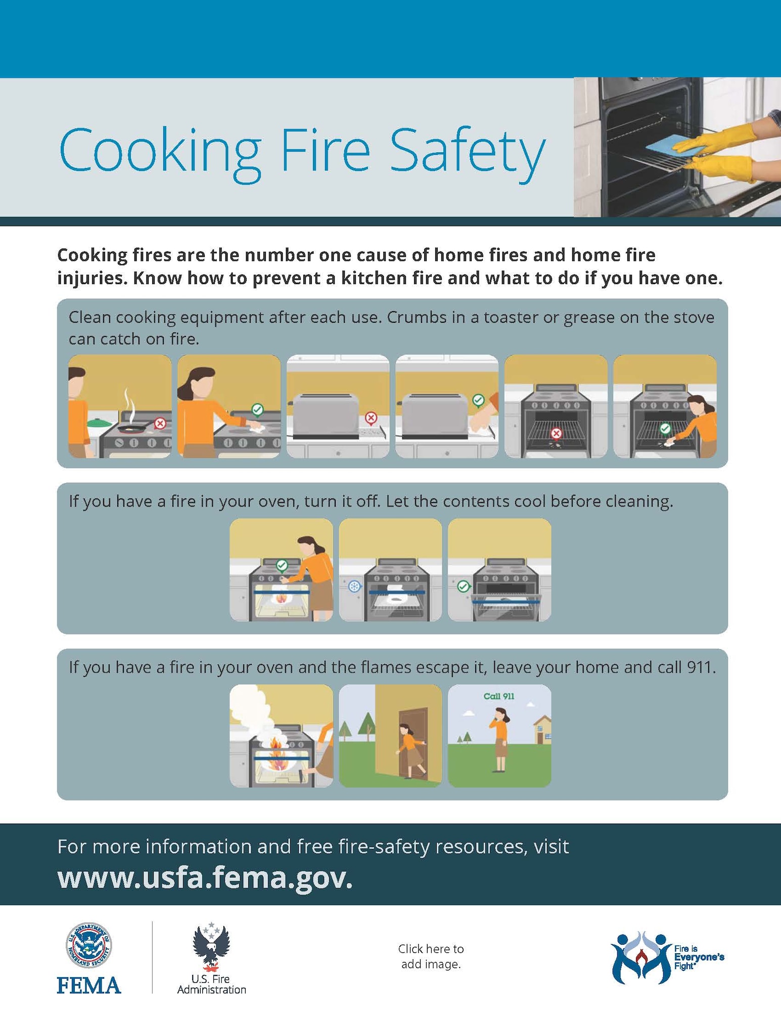 A courtesy photo describing cooking safety.