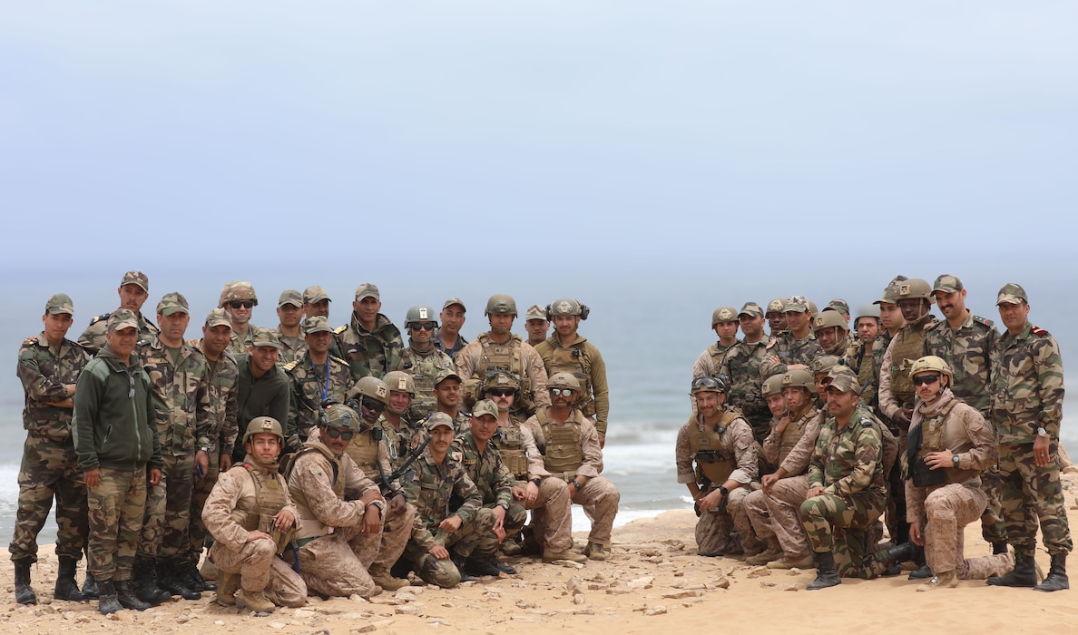 US Marines, Morocco conduct air naval gunfire operations at African Lion 2025