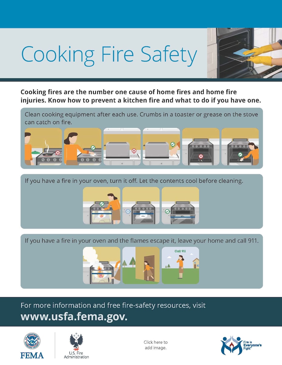 A courtesy photo describing cooking safety.