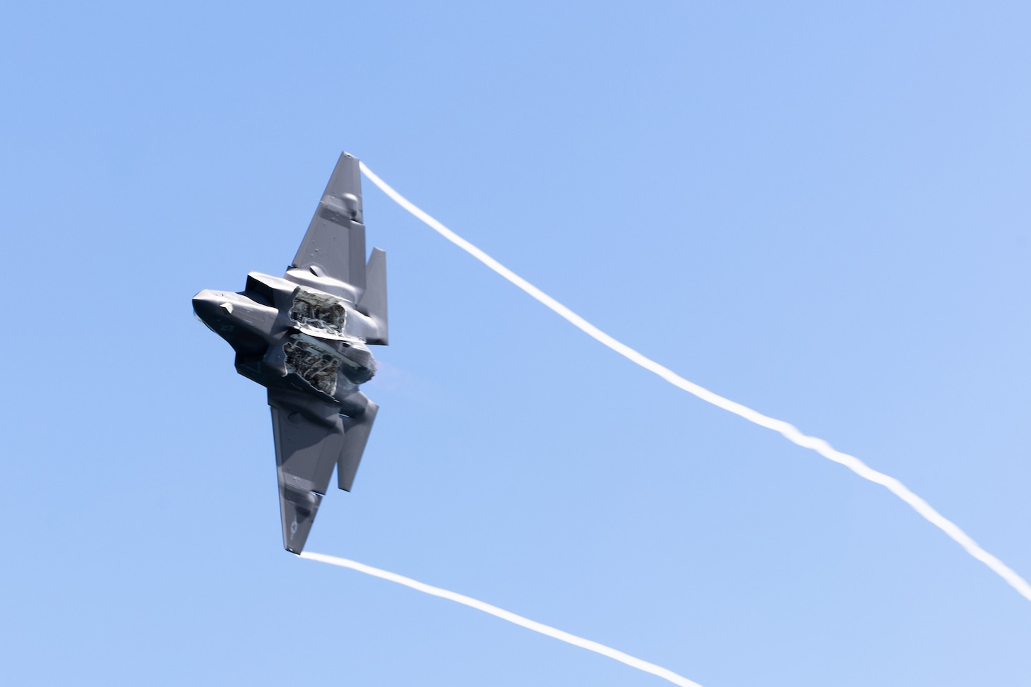 An F-35C Lightning II assigned to the “Rough Raiders” of Strike Fighter Squadron (VFA) 125 maneuvers above the Nimitz-class aircraft carrier USS George H.W. Bush (CVN 77) during the Titans of the Sea Presidential Review. The Titans of the Sea Presidential Review is one of many events taking place throughout the country to showcase maritime capabilities as part of the U.S Navy’s 250th birthday. America is a maritime nation. For 250 years, America’s Warfighting Navy has sailed the globe in defense of freedom