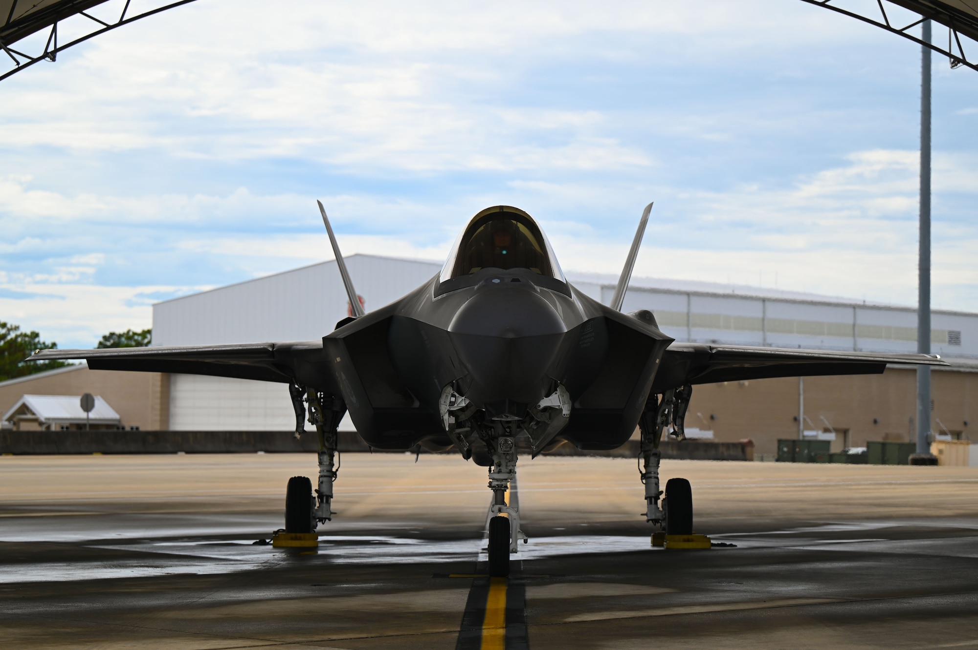 A jet on the flight line