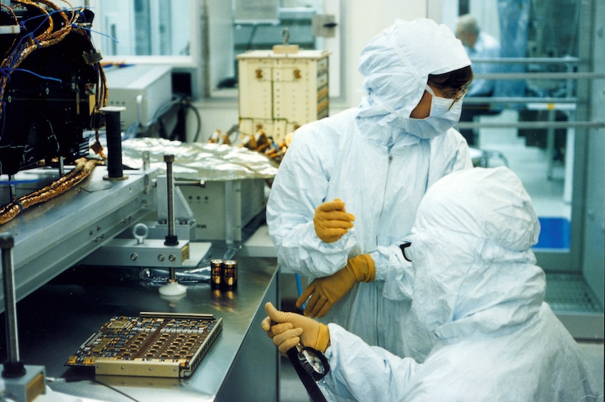 LASCO undergoes testing at the U.S. Naval Research Laboratory in Washington, D.C., 1993. (U.S. Navy historical photo)