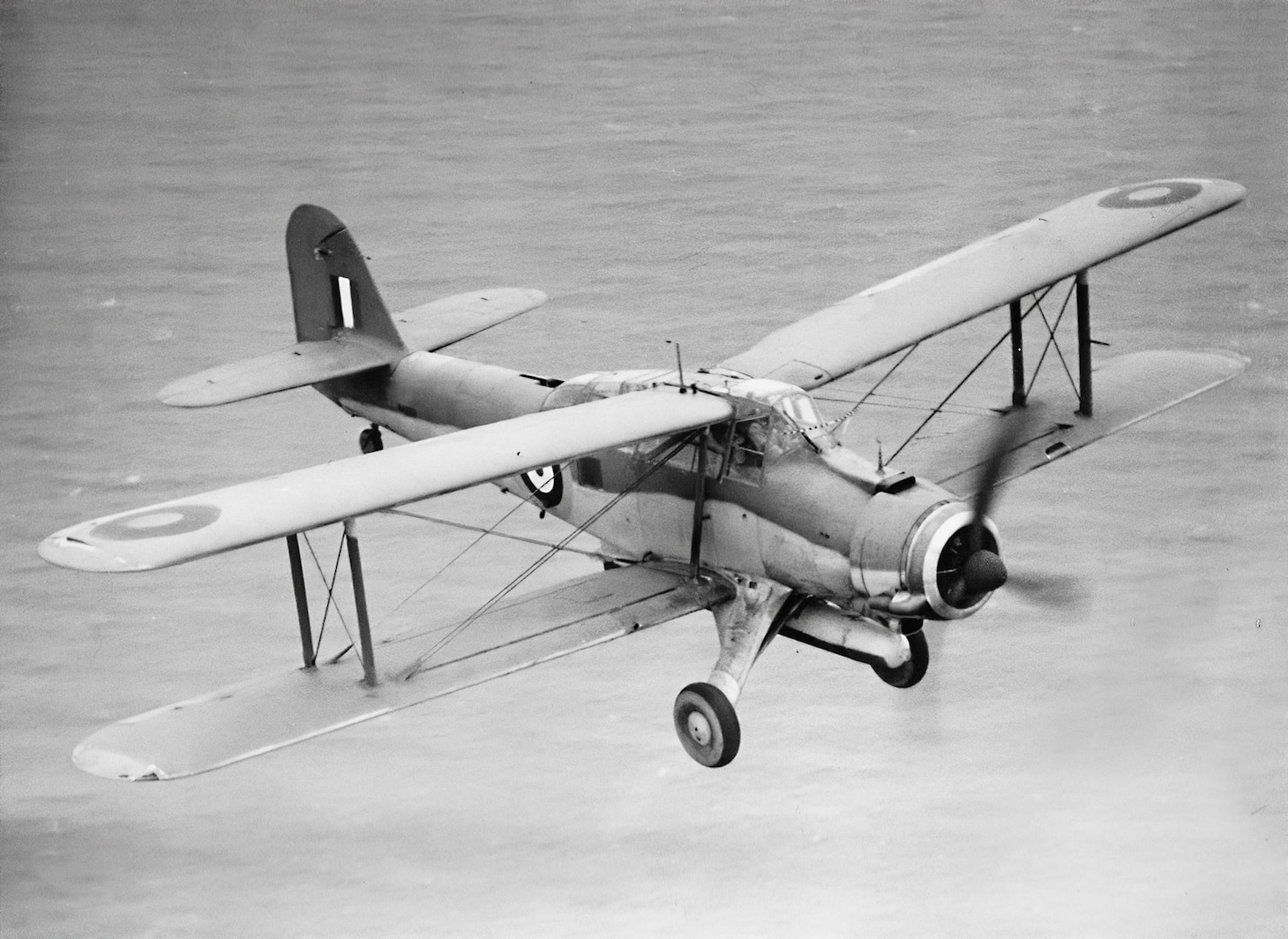 Intended as the replacement for the veteran Swordfish, the Fairey Albacore did not display the improvement in speed and load-carrying ability but still served alongside Swordfish squadrons in the last months of the war in Europe. This aircraft carries a single torpedo, whose undersides are painted black, which prevented reflections during night operations, which the Albacore often flew.