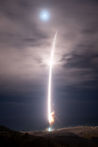 A missile launches.