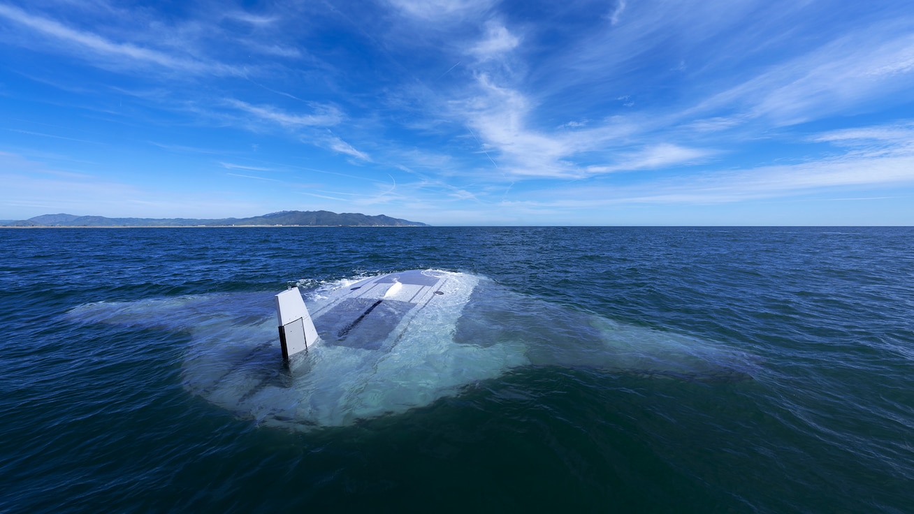 PORT HUENEME, Calif (March, 2024) The Defense Advanced Research Projects Agency (DARPA) Manta Ray Uncrewed Undersea Vehicle (UUV) prototype, completed full-scale, in-water testing in the Naval Base Ventura County (NBVC) Point Mugu Sea Range, March 2024. NBVC is a strategically located Naval installation composed of three operating facilities: Point Mugu, Port Hueneme and San Nicolas Island. NBVC is the home of the Pacific Seabees, West Coast E-2D Hawkeyes, 3 warfare centers and 110 tenants. (Photo courtesy of Northrop Grumman)