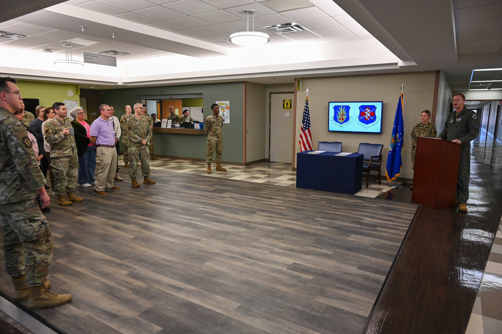 People Stand in a group