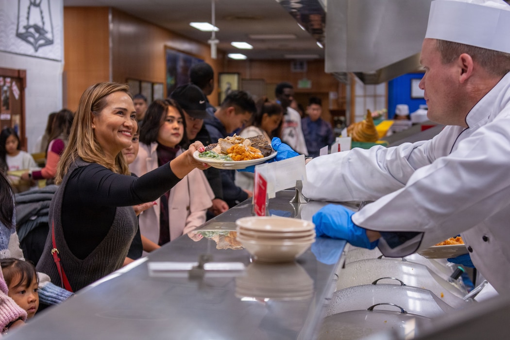Commander, Fleet Activities Yokosuka's Commodore Matthew C. Perry General Mess hosted an open galley event for the installation's community and their guests on Thanksgiving Day November 27, 2025.