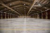The interior of a new Airfield Damage Repair warehouse, Osan Air Base, on Dec. 3, 2025.