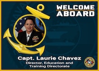The Naval Medical Forces Development Command welcomes Capt. Laurie Chavez to the team as director of the Education and Training Directorate Sept. 12, 2025. Chavez will oversee the educational readiness of all Navy medicine training programs and will be responsible for the essential functions of curriculum development and oversight, managing program enrollment, and ensuring institutional accreditation across Navy Medicine's many specialized courses. (U.S. Navy graphic by Malcolm McClendon)