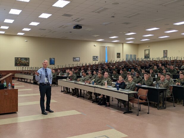 The Basic School faculty received a period of instruction on cold weather injury prevention from Dr. Francis O’Connor from Uniformed Services University of the Health Sciences (USUHS). This training better prepares the staff to prevent and treat cold weather injuries prior to the upcoming winter months.