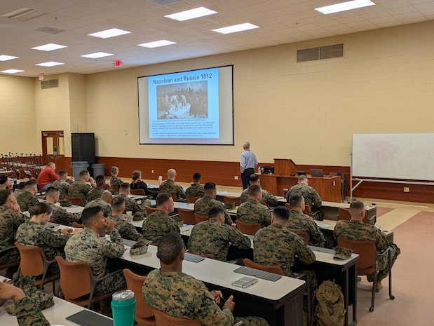 The Basic School faculty received a period of instruction on cold weather injury prevention from Dr. Francis O’Connor from Uniformed Services University of the Health Sciences (USUHS). This training better prepares the staff to prevent and treat cold weather injuries prior to the upcoming winter months.