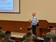 The Basic School faculty received a period of instruction on cold weather injury prevention from Dr. Francis O’Connor from Uniformed Services University of the Health Sciences (USUHS). This training better prepares the staff to prevent and treat cold weather injuries prior to the upcoming winter months.