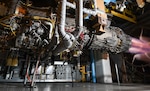 A Pratt & Whitney F135 engine undergoes accelerated mission testing in Sea Level Test Cell 3 at Arnold Air Force Base, Tenn., Nov. 15, 2021. The F135 is the engine used to power the F-35 Lightning II.