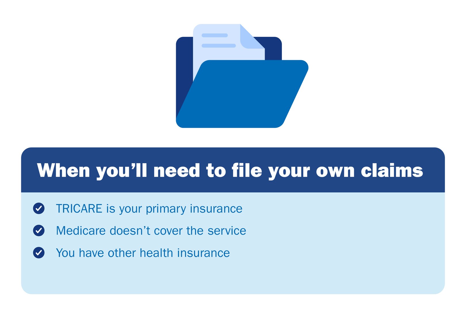 "When you'll need to file your own claims"