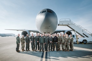 Airmen stand for a group photo
