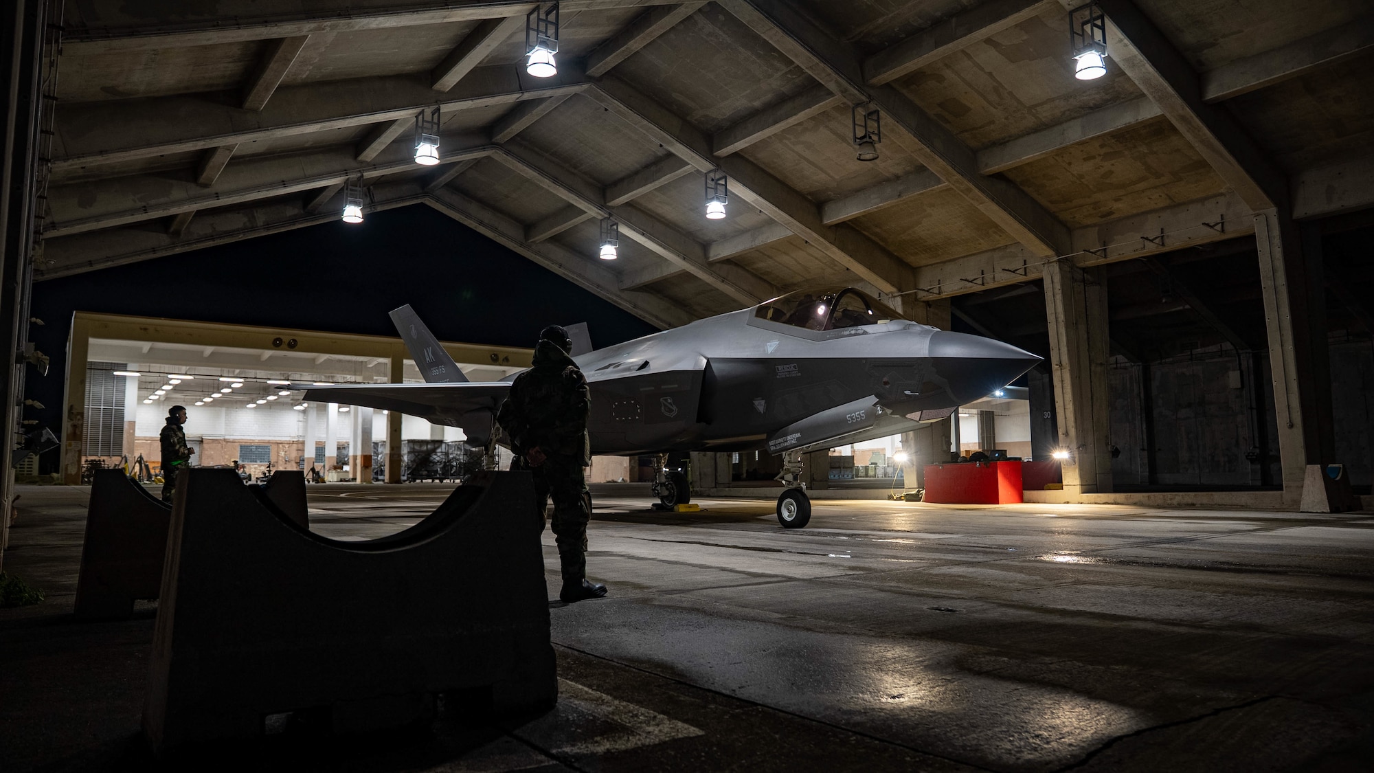 An F-35 sits parked.