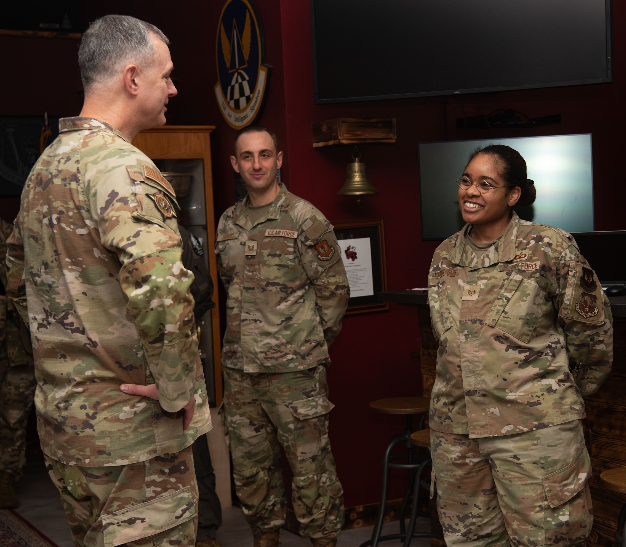 Airman is recognized by General