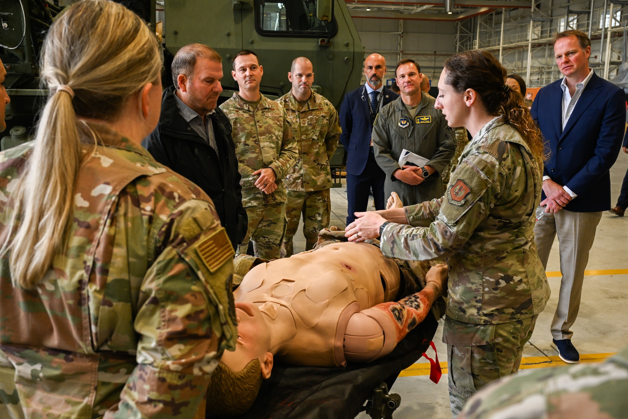 Air Force leaders speak with the Honorable Tilman J. Fertitta, U.S. Ambassador to Italy