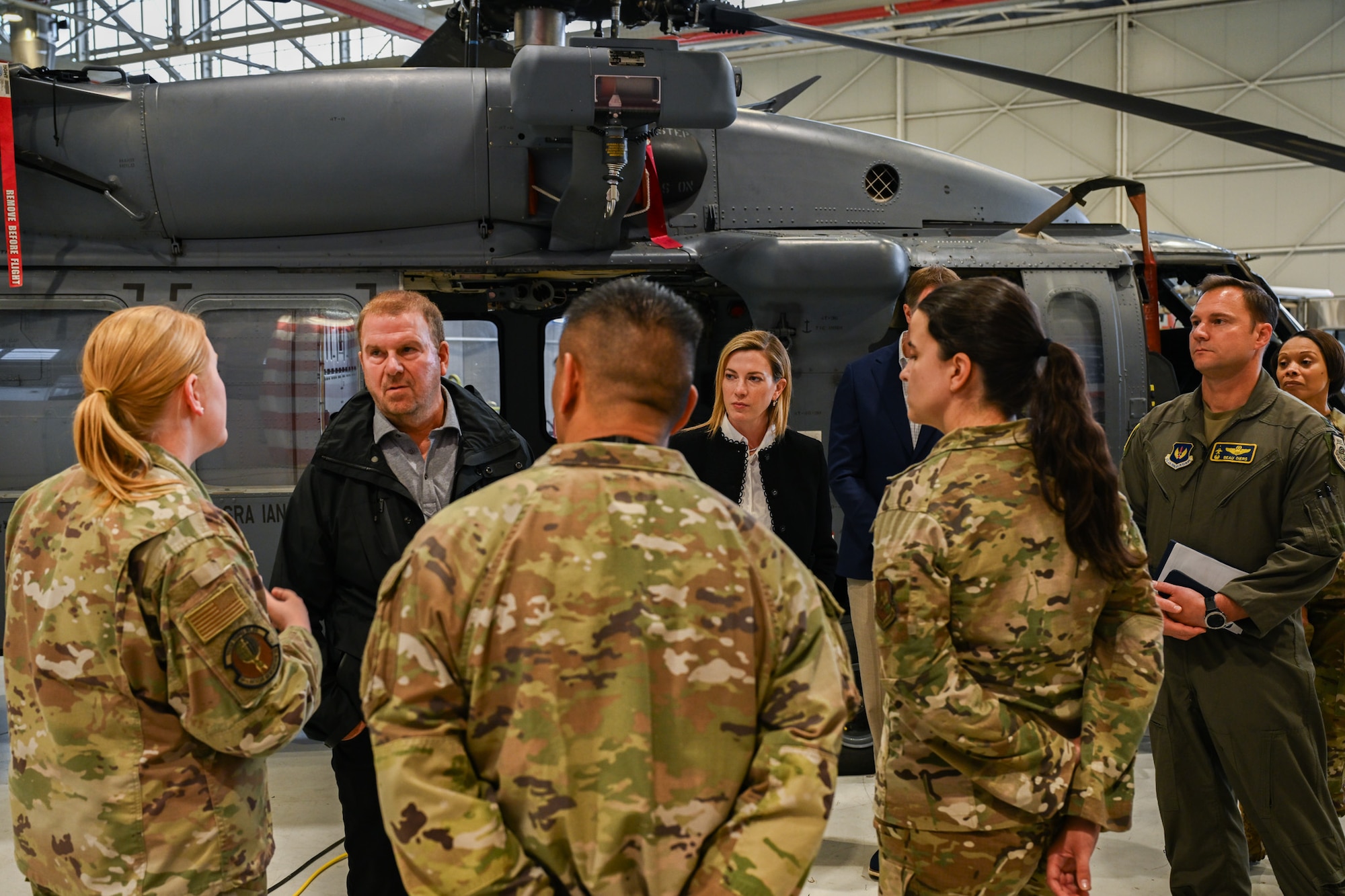 Air Force leaders speak with the Honorable Tilman J. Fertitta, U.S. Ambassador to Italy