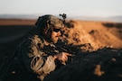 U.S. Army Staff Sgt. William Essman, assigned to Delta Company, 1st Battalion, 133rd Infantry Regiment, 2nd Brigade Combat Team, 34th Infantry Division, Iowa National Guard, provides security within the U.S. Central Command area of responsibility, Oct. 9, 2025. Essman took part in an operation that aimed to locate and identify potential unexploded ordnance to ensure the area was safe for follow-on forces in support of Operation Inherent Resolve. (U.S. Army photo by Sgt. Zachary Ta)