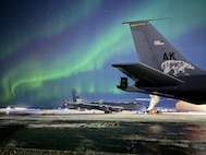 KC-135 under the Northern Lights