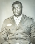 Black and white photo of retired Special Agent Leon Carroll taken when he served in the U.S. Marine Corps.