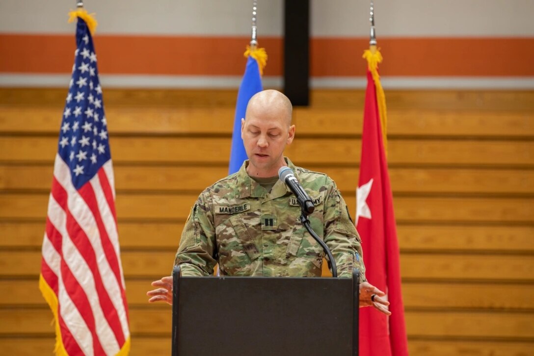 The Wisconsin Army National Guard’s 1st Battalion, 121st Field Artillery Regiment held a mobilization send-off ceremony in Hartford, Wis. Nov. 30, 2025. Soldiers assigned to Alpha Battery, 1-121 Field Artillery Regiment were honored in the ceremony before departing to the U.S. Central Command area of responsibility to provide High Mobility Artillery Rocket System (HIMARS) capabilities and work alongside strategic partners in the region.