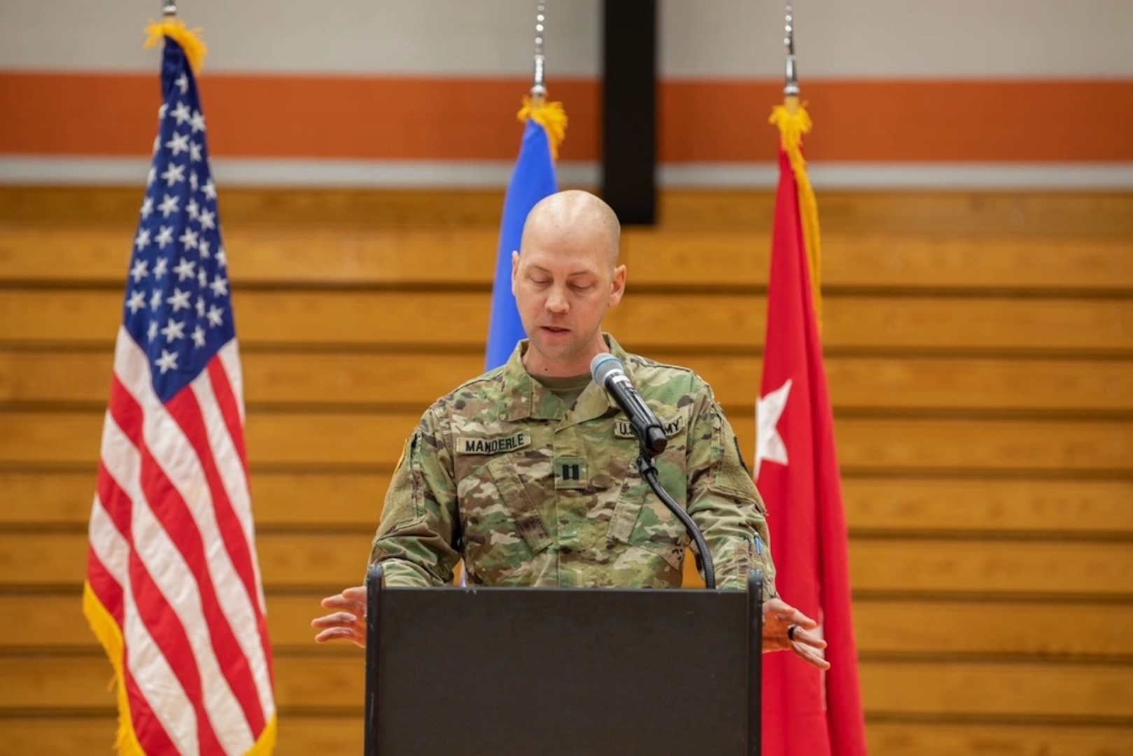 The Wisconsin Army National Guard’s 1st Battalion, 121st Field Artillery Regiment held a mobilization send-off ceremony in Hartford, Wis. Nov. 30, 2025. Soldiers assigned to Alpha Battery, 1-121 Field Artillery Regiment were honored in the ceremony before departing to the U.S. Central Command area of responsibility to provide High Mobility Artillery Rocket System (HIMARS) capabilities and work alongside strategic partners in the region.