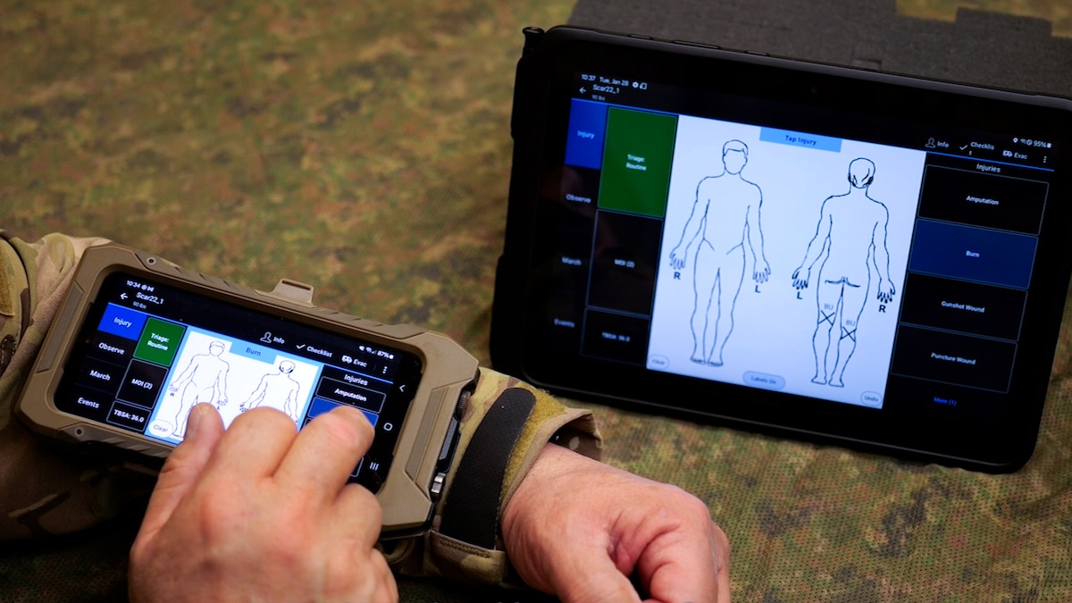 Image of an Airman using technology.