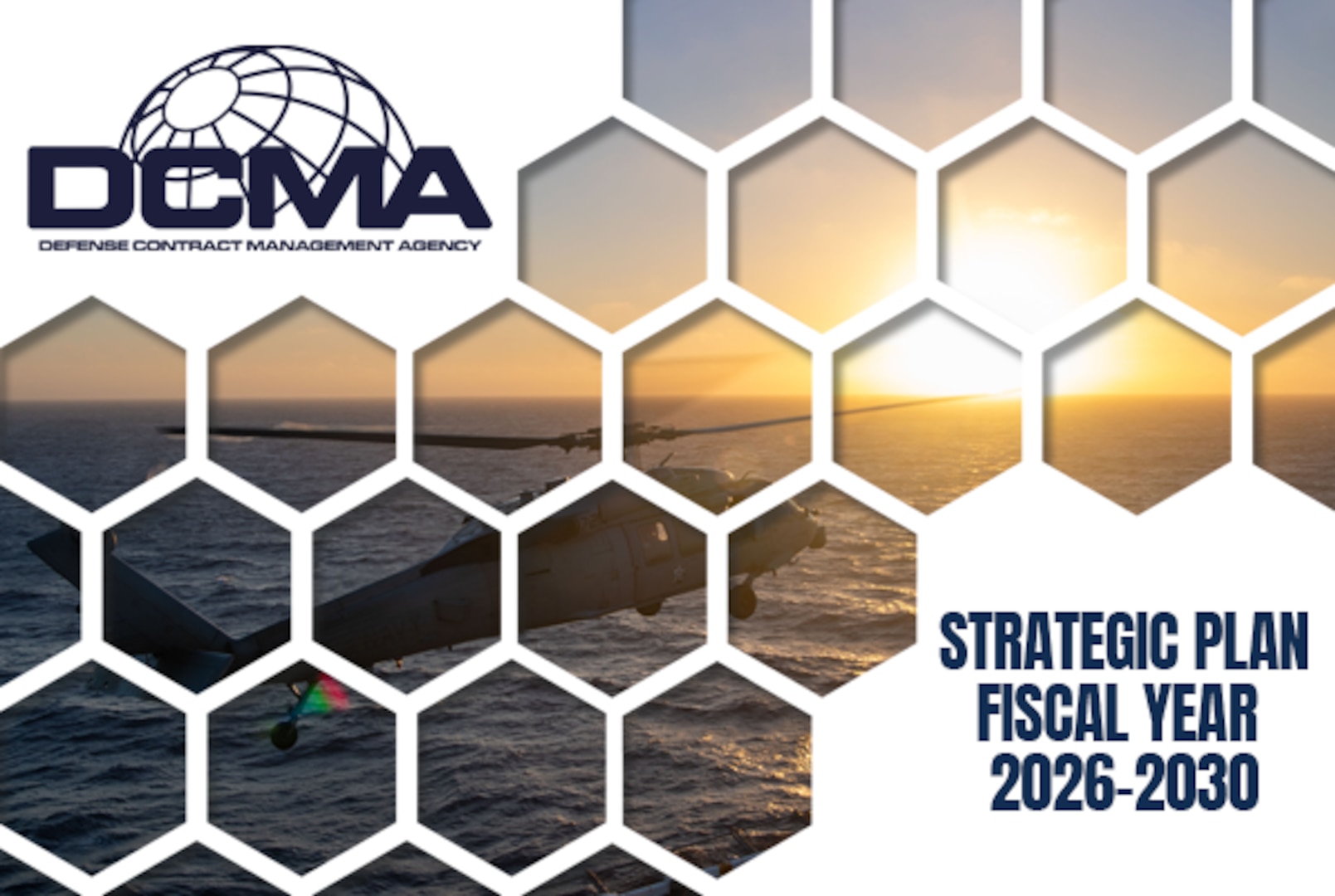 Graphic showing a document's cover, with title and stylized photo of a helicopter.