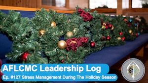 A thumbnail image, showing a holiday wreath along with text "AFLCMC Leadership Log".