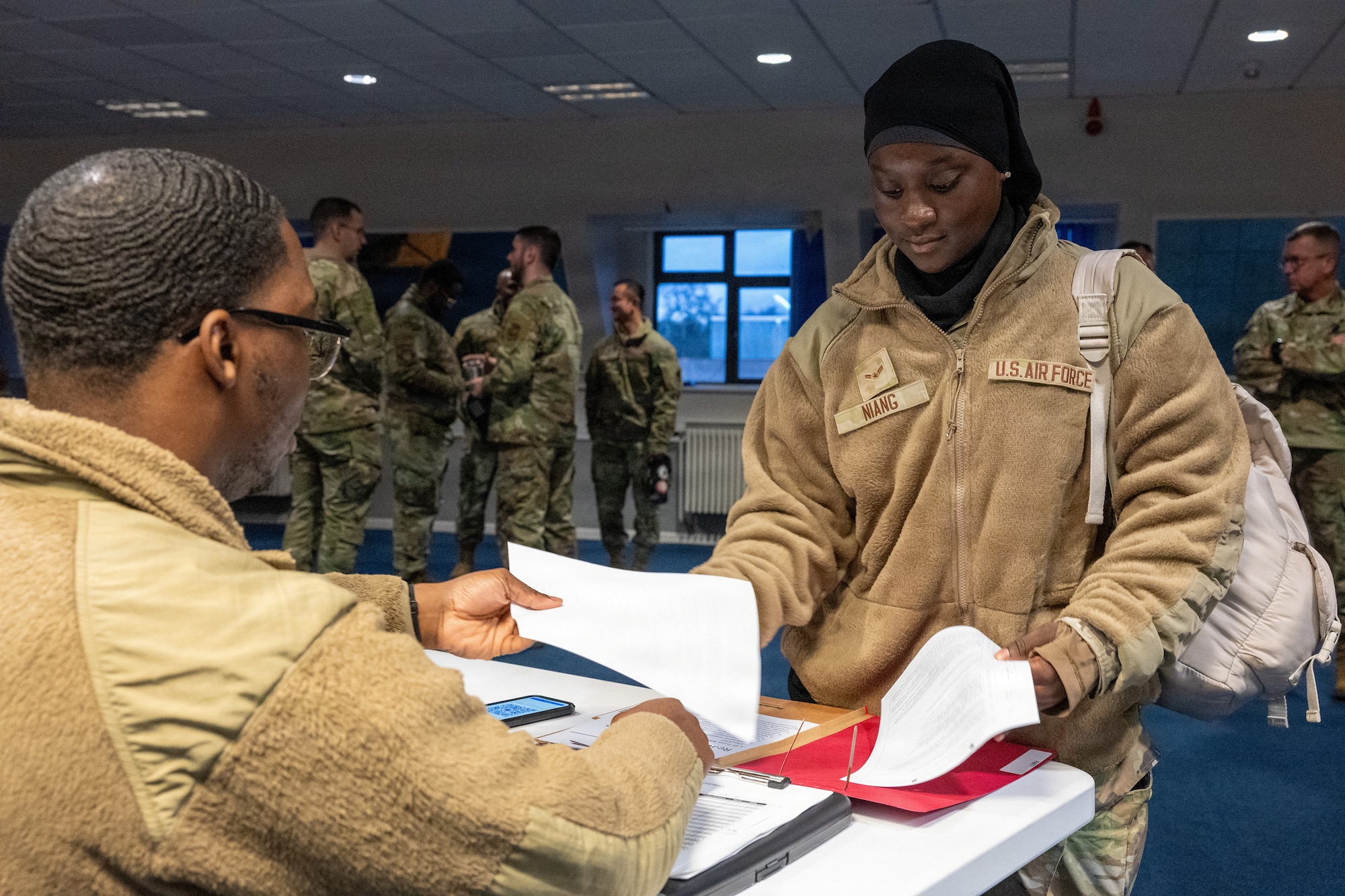 Pathfinders in-process for the Pathfinder Sentinel 25-05 reception brief at RAF Fairfor