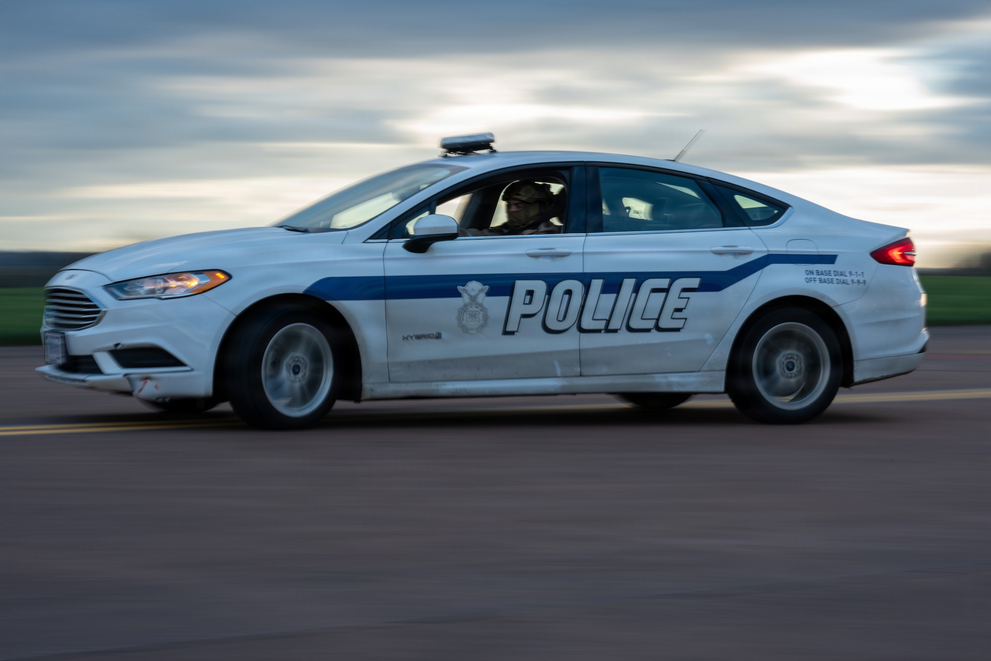 A U.S. Air Force Security Forces Airman from the 422nd Security Forces Squadron patrols
