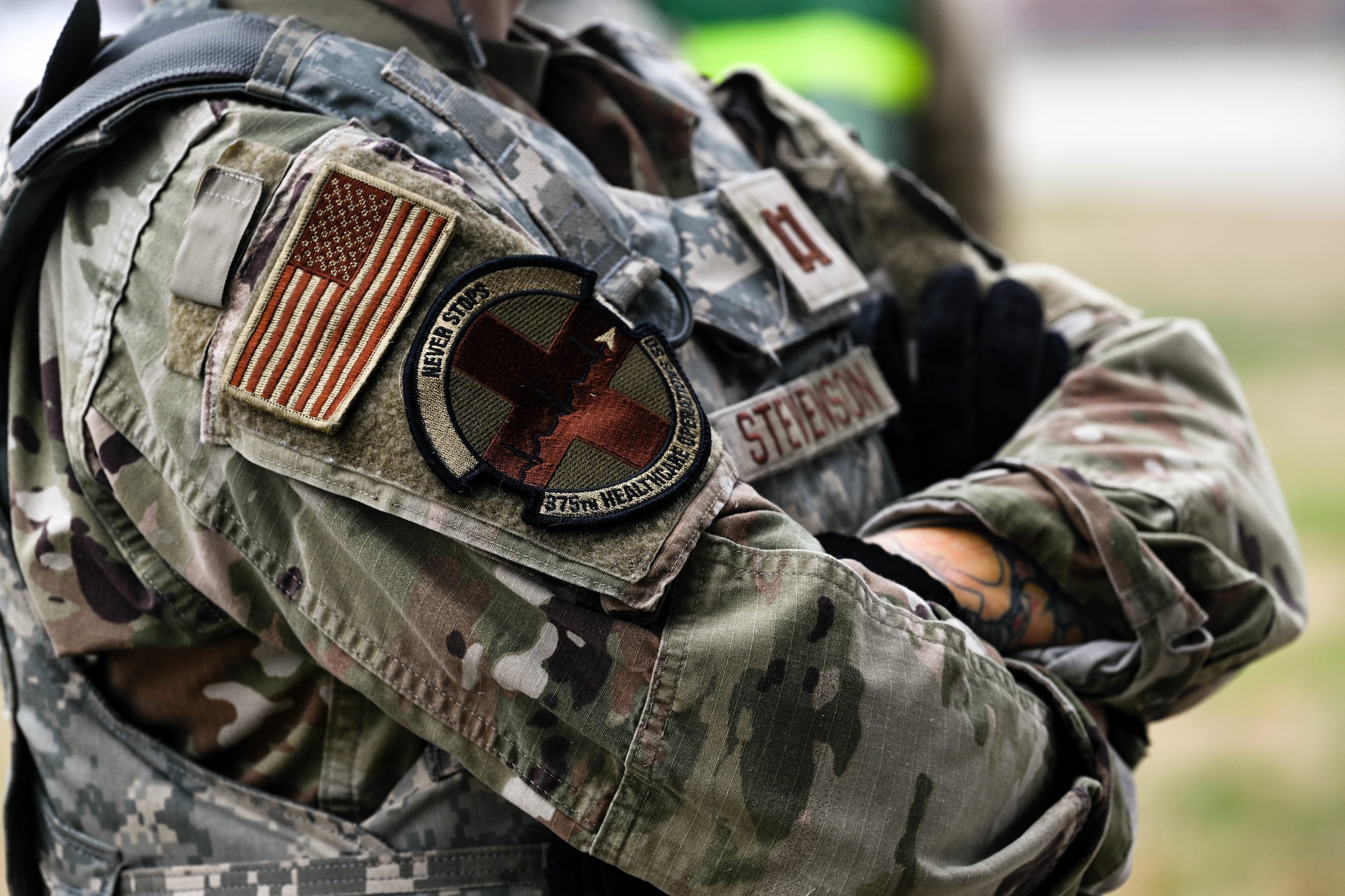 U.S. Airmen participate in Theater Aeromedical Evacuation System exercise.