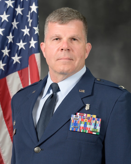 Studio photo of U.S. Air Force Col. Jimey Labit, 49th Medical Group commander, Holloman Air Force Base, New Mexico. (U.S. Air Force photo by Airman 1st Class Ryan Witkop)