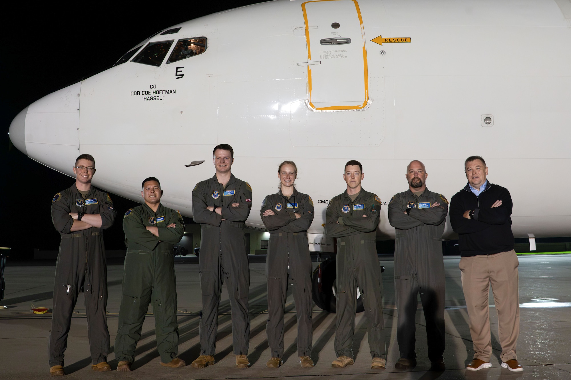 A group of Airmen pose for a group photo